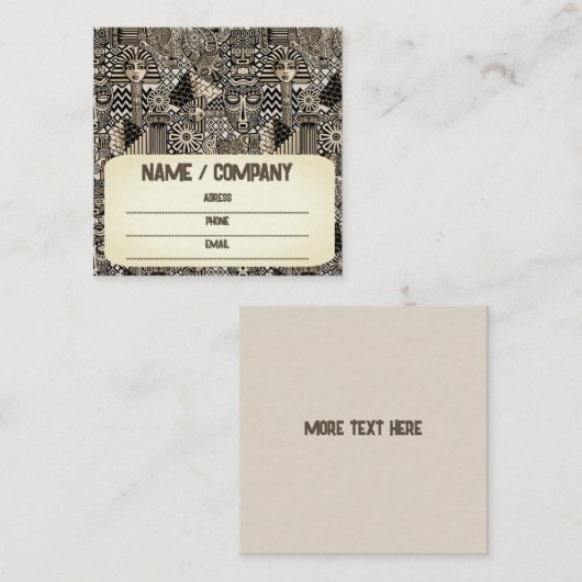 Carte De Visite Carré Symboles historiques anciens Style de tatouage (Devant / Derrière)