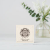 Carte De Visite Carré Symétrie de Mandala homéopathie | Blanc (Debout devant)