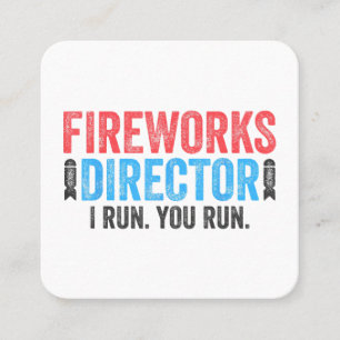 Carte De Visite Carré T-Shirt 4 juillet Directeur de Fireworks
