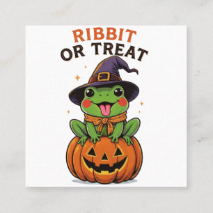 Carte De Visite Carré T-shirt drôle de grenouille d'Halloween Coasser ou