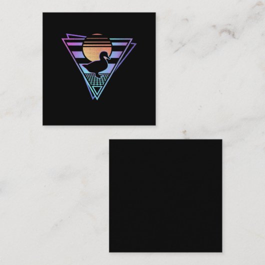 Carte De Visite Carré T-shirt Duck Retro 80s EDM Synthwave Cadeau (Devant / Derrière)