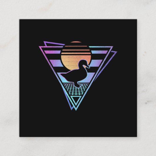 Carte De Visite Carré T-shirt Duck Retro 80s EDM Synthwave Cadeau (Devant)