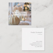 Carte De Visite Carré Table classique avec cadre soigné (Devant / Derrière)