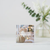 Carte De Visite Carré Table classique avec cadre soigné (Debout devant)