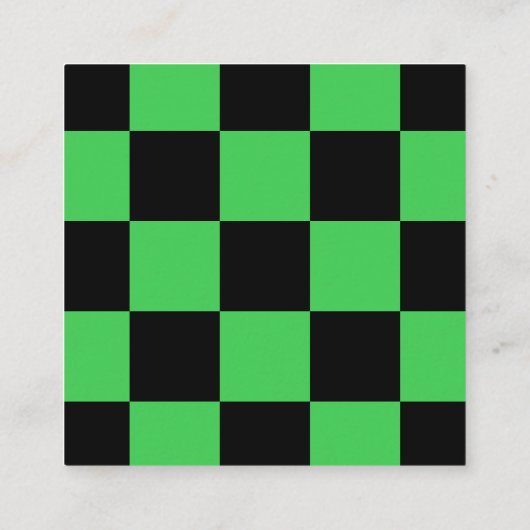 Carte De Visite Carré Tableau de contrôle moderne Ajouter logo noir vert (Dos)