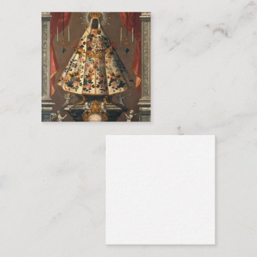 Carte De Visite Carré Tableau de Madonna noire 1745 (Devant / Derrière)