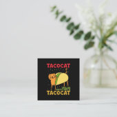 Carte De Visite Carré Tacocat épelé à l'envers Tacos Chats Cinco De Mayo (Debout devant)