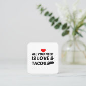 CARTE DE VISITE CARRÉ TACOS ET AMOUR (Debout devant)