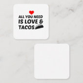CARTE DE VISITE CARRÉ TACOS ET AMOUR (Devant / Derrière)