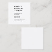 Carte De Visite Carré Taille extraordinaire Noir Blanc Moderne (Devant / Derrière)