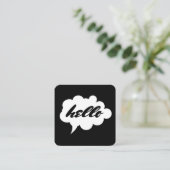 Carte De Visite Carré Talk Bubble / Bonjour (Debout devant)