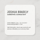 Carte De Visite Carré Talk Bubble / Bonjour (Dos)