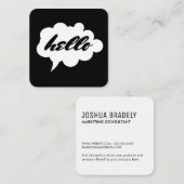 Carte De Visite Carré Talk Bubble / Bonjour (Devant / Derrière)