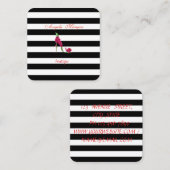 Carte De Visite Carré Talons rayés professionnels modernes (Devant / Derrière)