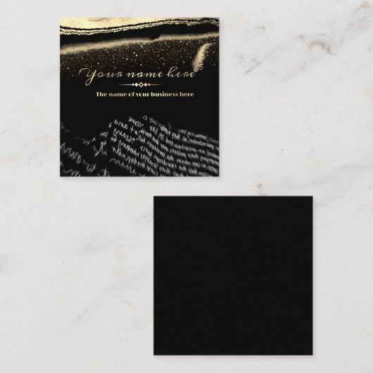 Carte De Visite Carré tarjeta de visita personalizada para escritor (Devant / Derrière)
