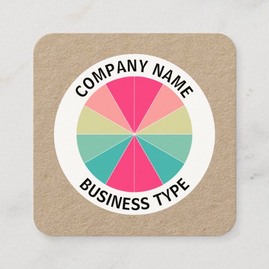 Carte De Visite Carré Tarte Abstraite 01 - kraft (Devant)