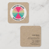 Carte De Visite Carré Tarte Abstraite 01 - kraft (Devant / Derrière)