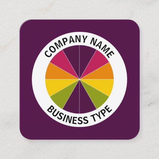 Carte De Visite Carré Tarte Abstraite 02 - Violet #4B083E (Devant)