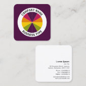 Carte De Visite Carré Tarte Abstraite 02 - Violet #4B083E (Devant / Derrière)