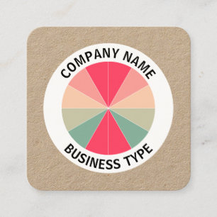 Carte De Visite Carré Tarte Abstraite 03 - kraft