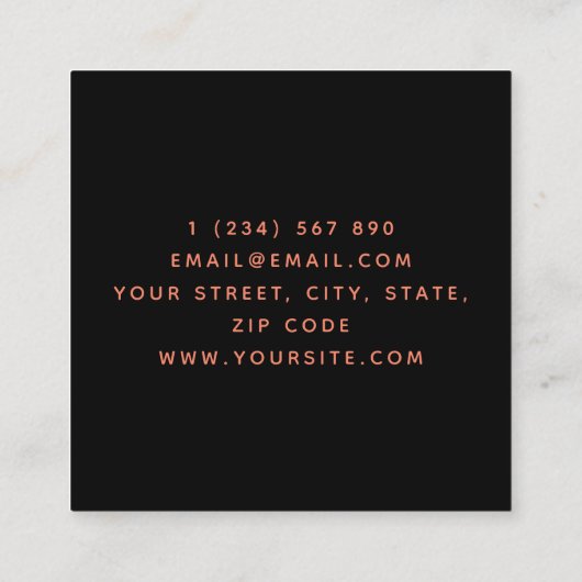 Carte De Visite Carré Tatouage et perçage moderne Design de singe artist (Dos)