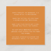 Carte De Visite Carré Tatouage Instructions de post-soins Creative Artsy (Dos)