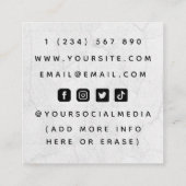 Carte De Visite Carré Tatouages Tatouage Master Crâne Gothique Médias so (Dos)