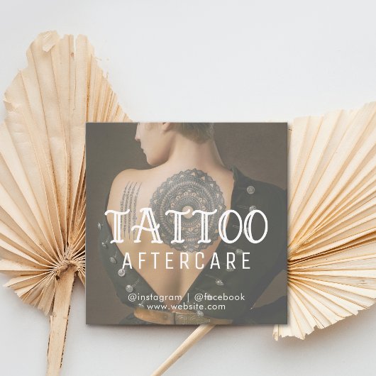 Carte De Visite Carré Tattoo Professional Photo Aftercare Instructions