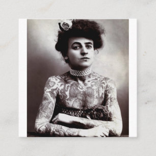 Carte De Visite Carré Tattooed Lady Maud Wagner 1907 Vintage