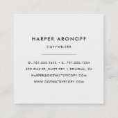 Carte De Visite Carré Taupe gris moderne et bande blanche (Dos)