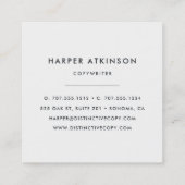 Carte De Visite Carré Taupe gris moderne et Bordure blanche (Dos)