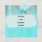 Carte De Visite Carré Taureau Rustique Turquoise Ouest Taureau Taureau S (Dos)