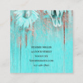 Carte De Visite Carré Taureau Rustique Turquoise Ouest Taureau Taureau S (Dos)