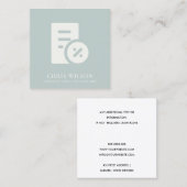 CARTE DE VISITE CARRÉ TAXE COMPTABLE DE L'ICÔNE DE CALCUL MODERNE GRAY B (Devant / Derrière)