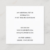 CARTE DE VISITE CARRÉ TAXE COMPTABLE DE L'ICÔNE DE CALCUL MODERNE JAUNE (Dos)