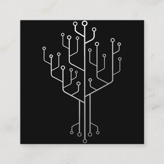 Carte De Visite Carré Technique du programmeur programmeur de l'arbre de (Devant)