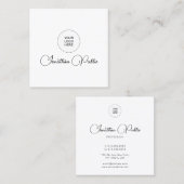 Carte De Visite Carré Téléchargez votre logo ici Nom du script moderne (Devant / Derrière)