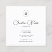 Carte De Visite Carré Téléchargez votre logo ici Nom du script moderne (Dos)