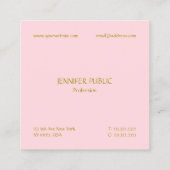 Carte De Visite Carré Tendance Blush rose moderne Modèle professionnel (Dos)