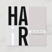 Carte De Visite Carré Tendance Téméraire Téméraire Typographie Beige Che (Devant)