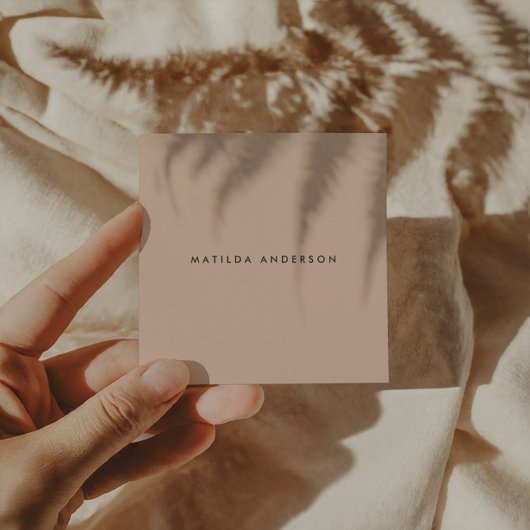 Carte De Visite Carré Teracotta beige abstraite et simple