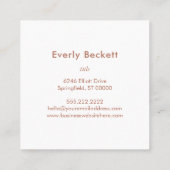 Carte De Visite Carré Terme Texturé Abstrait (Dos)