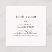 Carte De Visite Carré Terme Texturé Abstrait Taupe moderne (Dos)