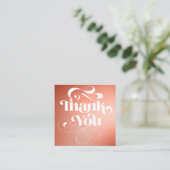 Carte De Visite Carré Terracotta dégradé rétro script ordre merci (Debout devant)