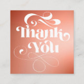 Carte De Visite Carré Terracotta dégradé rétro script ordre merci (Devant)