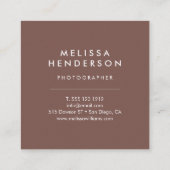 Carte De Visite Carré Terracotta Minimalist Professional Modern (Dos)