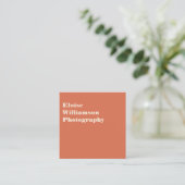 Carte De Visite Carré Terrain Terrestre Moderne Orange Professionnel Bol (Debout devant)