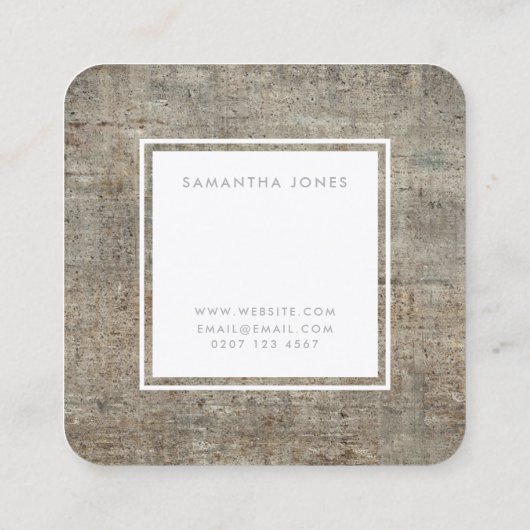 Carte De Visite Carré Terrazzo Texture Simple Moderne Designer Intérieur (Dos)