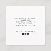 Carte De Visite Carré Terre Boho Brown Black Tropical Floral (Dos)