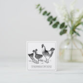 Carte De Visite Carré Terte ferme de volaille de poulet rustique (Debout devant)